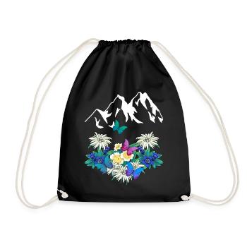 Tyrolean Alps Nature Ecology Mountain Sports Trekking - Drawstring Bag - black - Front