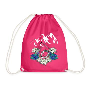 Alpes tyroliennes Gentiane Edelweiss Alpinistes Escalade - Sac de sport léger - fuchsia - Devant