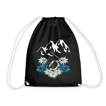 Alpen Gentiane Edelweiss Alpinistes Escalade Montagnes - Sac de sport léger - noir - Devant
