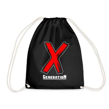 Génération X Lettres/X Symbole Texte Cadeau - Sac de sport léger - noir - Devant
