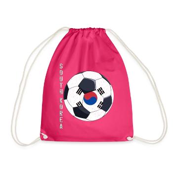 South Korea Soccer Ball South Korean Flag - Turnbeutel - Fuchsia - Vorne