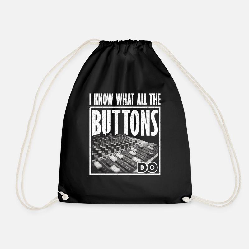 Iknow what all the Buttons do Tontechniker - Turnbeutel - Schwarz