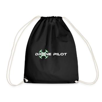 Drohnenpilot Glow Effekt - Turnbeutel - Schwarz - Vorne