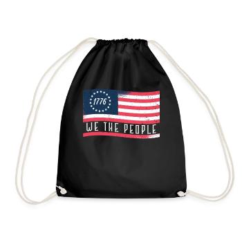 1776 Wir Das Volk Patriotisch Amerikanischer - Turnbeutel - Schwarz - Vorne