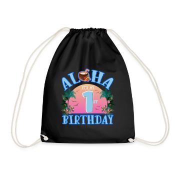Aloha It's My 1st Birthday Kokosnuss Getränk Und - Turnbeutel - Schwarz - Vorne