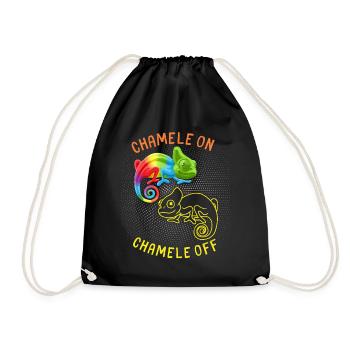 Caméléon drôle disant, Pun Chamele On - Sac de sport léger - noir - Devant