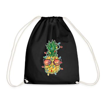 Christmas Fruit Pineapple Holiday Outfit X-Mas - Drawstring Bag - black - Front