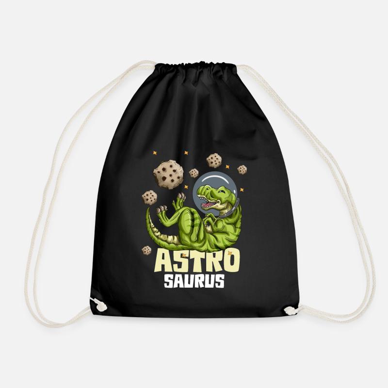 Astronaut Kinder Outfit T-Rex Astro Saurus Dino - Turnbeutel - Schwarz