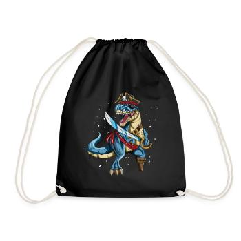 Pirate Dino T-Rex Pirate Outfit Eye Patch Sabre - Sac de sport léger - noir - Devant