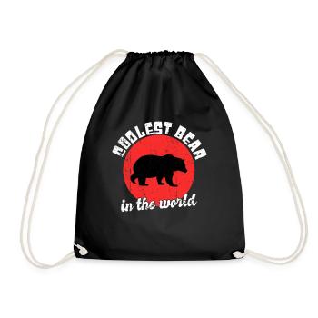 Cool bear saying - Drawstring Bag - black - Front