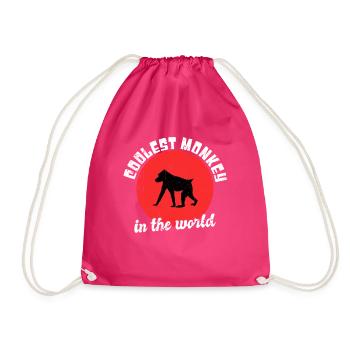 Cool monkey saying - Drawstring Bag - fuchsia - Front
