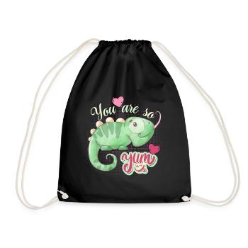Caméléon amoureux drôle de dicton, amour-amour - Sac de sport léger - noir - Devant
