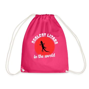 Cool lizard saying - Drawstring Bag - fuchsia - Front