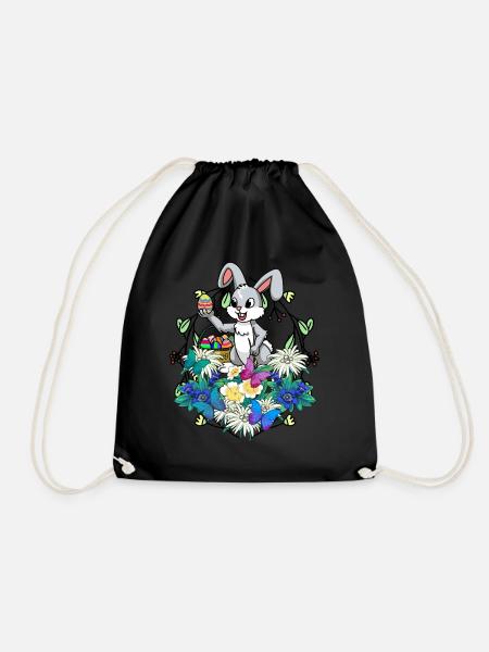 Frühlingsanfang Ostereier Osterhase Pinsel Ostern - Turnbeutel - Schwarz