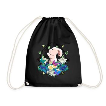 Début du printemps Lapin de Pâques Nature - Sac de sport léger - noir - Devant