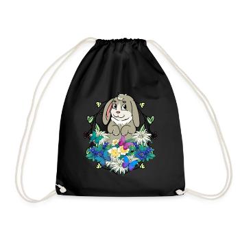 Début du printemps Lapin de Pâques Joyeuses Pâques Nature - Sac de sport léger - noir - Devant