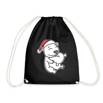 Polar Bear Christmas Sleep Sleep Sleep Sleep - Drawstring Bag - black - Front