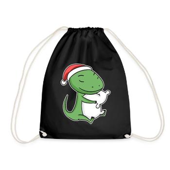 Eidechse Weihnachten Schlafen Schlaf Ausschlafen - Turnbeutel - Schwarz - Vorne