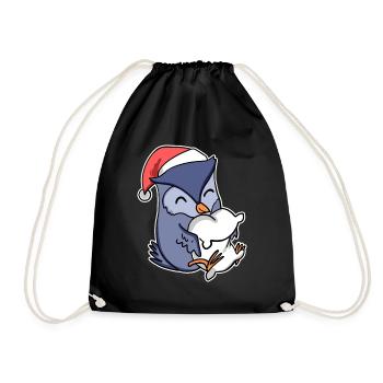 Owl Christmas Sleep Sleep Sleep - Drawstring Bag - black - Front