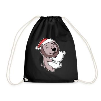 Lion Noël Sommeil Sommeil Sommeil - Sac de sport léger - noir - Devant