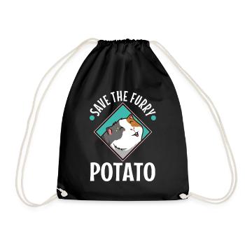 Save The Furry Potato - Turnbeutel - Schwarz - Vorne