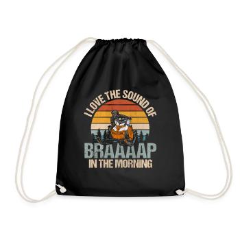 I Love The Sound Of Braaaap Snowmobile Riding - Drawstring Bag - black - Front