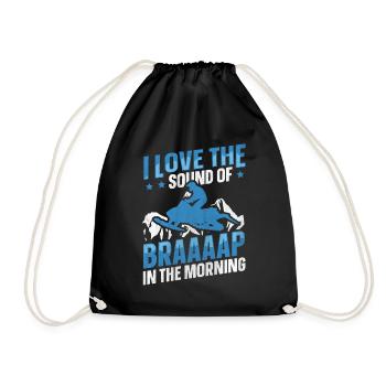 I Love The Sound Of Braaaap Snowmobile Riding - Drawstring Bag - black - Front