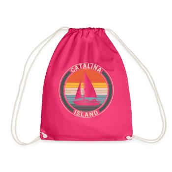 Catalina Island Hemd, Segelboot Liebhaber - Turnbeutel - Fuchsia - Vorne