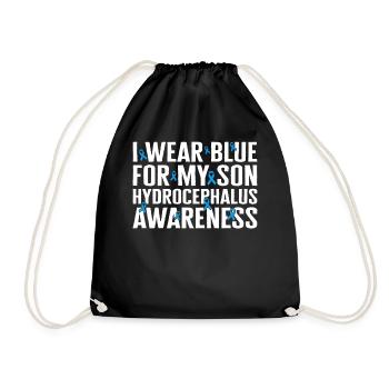 Chemise de sensibilisation à l’hydrocéphalie, je porte du bleu pour mon - Sac de sport léger - noir - Devant