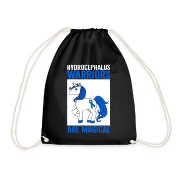 Hydrocephalus Awareness Shirt, Warriors Are - Drawstring Bag - black - Front