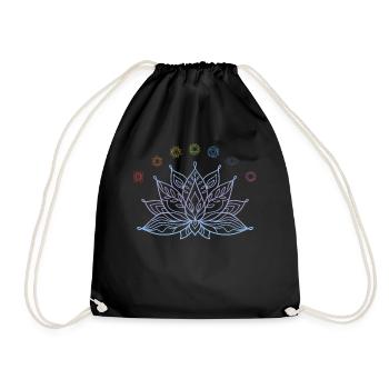 Chakras de fleur de lotus alignés pour les amateurs de yoga - Sac de sport léger - noir - Devant