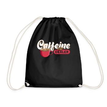 Funny Caffeine Dealer For Barista - Drawstring Bag - black - Front