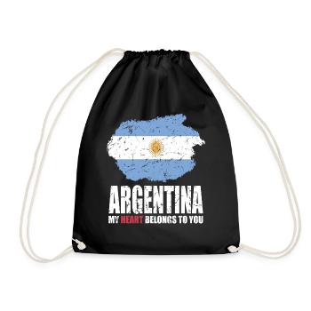 ARGENTINA flag - Drawstring Bag - black - Front