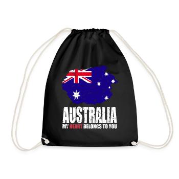 Drapeau de l’Australie - Sac de sport léger - noir - Devant