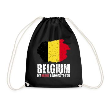 Belgium Flag - Drawstring Bag - black - Front