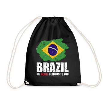 Brazil Flag - Drawstring Bag - black - Front