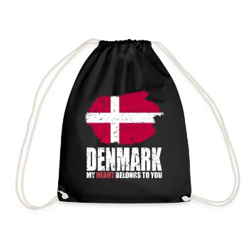 Denmark Flag - Drawstring Bag - black - Front