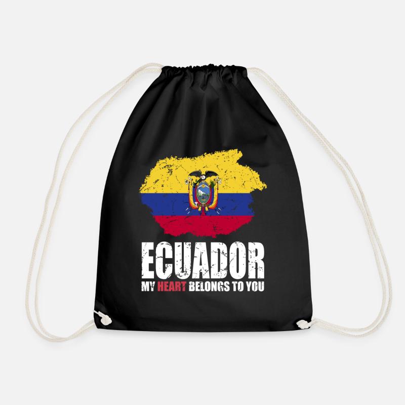 Ecuador Fahne - Turnbeutel - Schwarz