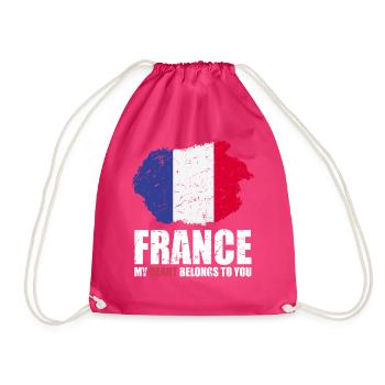 French flag - Drawstring Bag - fuchsia - Front