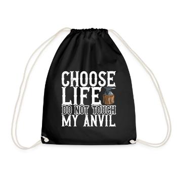 Blacksmith Forging Anvil - Drawstring Bag - black - Front