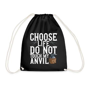 Blacksmith Forging Anvil - Drawstring Bag - black - Front