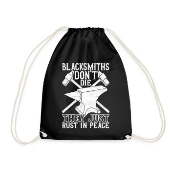 Blacksmith Forging Anvil - Drawstring Bag - black - Front