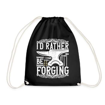 Blacksmith Forging Anvil - Drawstring Bag - black - Front