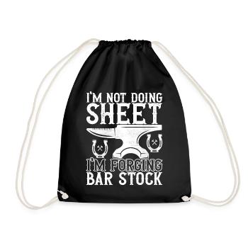 Blacksmith Forging Anvil - Drawstring Bag - black - Front