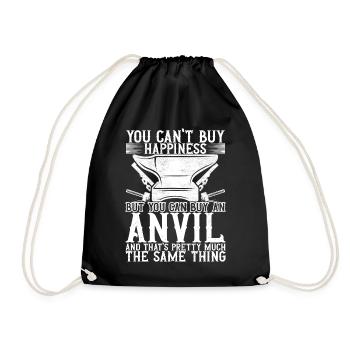 Blacksmith Forging Anvil - Drawstring Bag - black - Front
