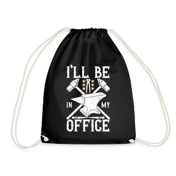 Blacksmith Forging Anvil - Drawstring Bag - black - Front