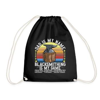 Blacksmith Forging Anvil - Drawstring Bag - black - Front