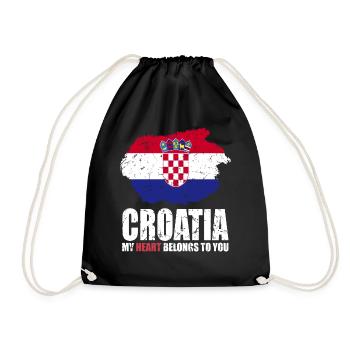 Croatia Flag - Drawstring Bag - black - Front