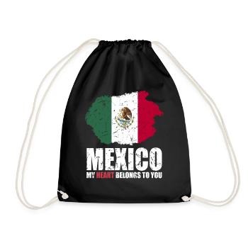 Mexico Flag - Drawstring Bag - black - Front