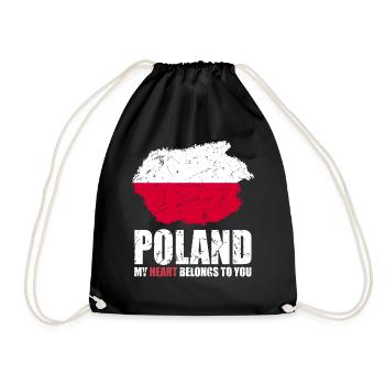 Poland Flag - Drawstring Bag - black - Front